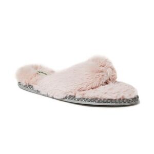 Dearfoams Women's Pink Faux Fur House Thongs/Flip Flops - Pink - Size S 5-6
